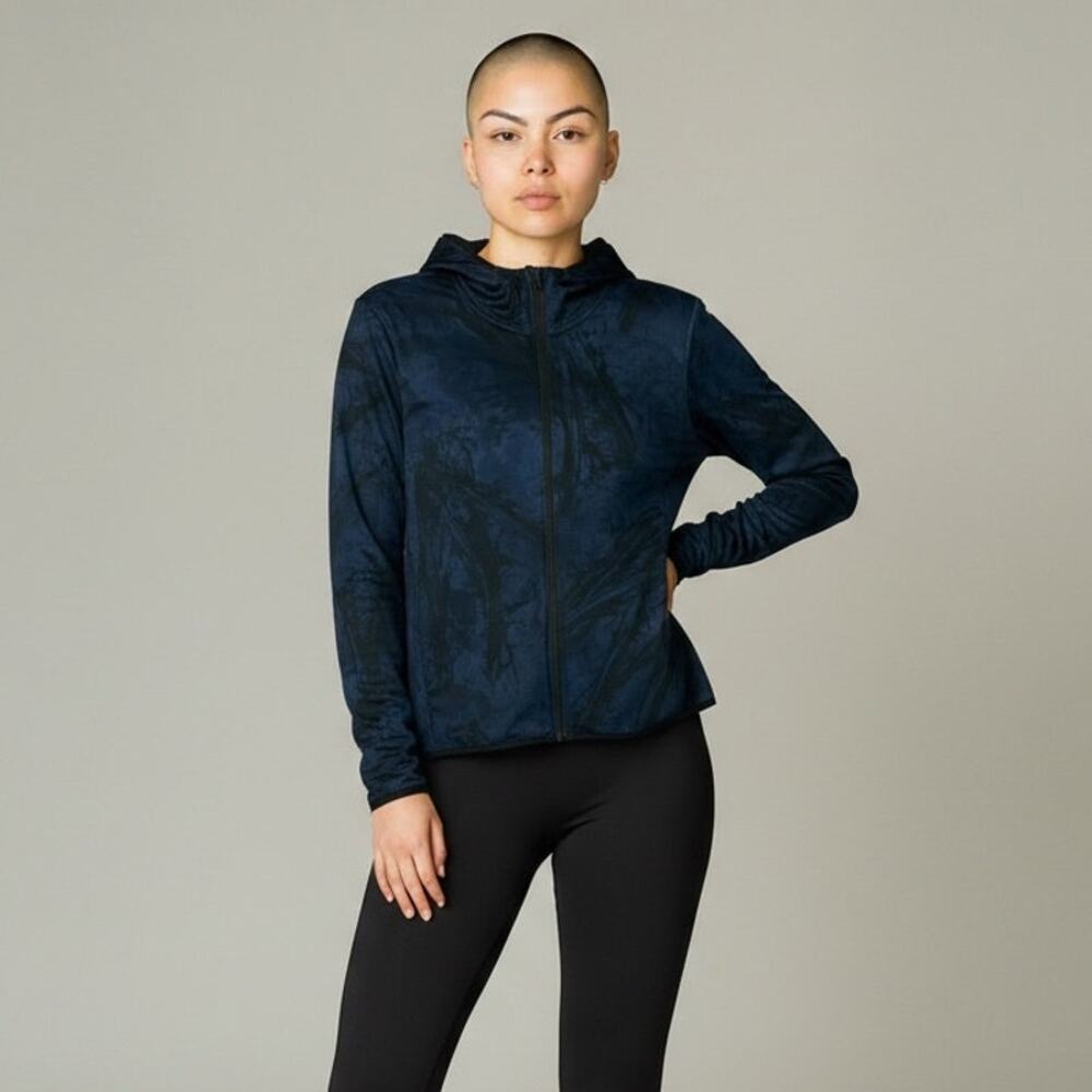 Uniqlo x Meguru Yamaguchi Full Zip Hooded Jacket Women's Sz M Navy Blue Classic